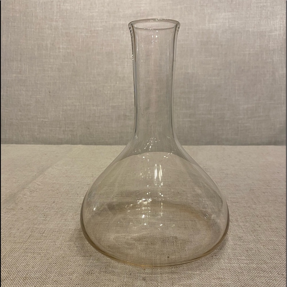 Riedel clear glass wine decanter. Marked on bottom.